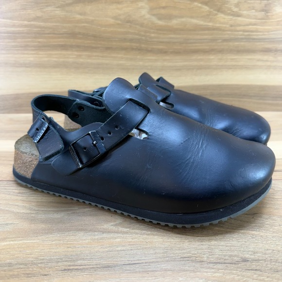 Birkenstock Boston Tokio Super Grip Clogs Womens 6 W EU 37 Black Leather - Picture 2 of 11